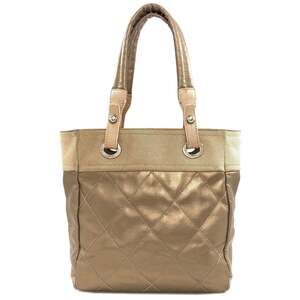 CHANEL Gold Leather Tote Bag
